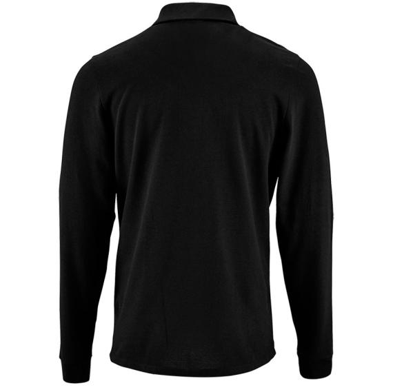 Рубашка поло мужская с длинным рукавом Perfect LSL Men черная, размер 3XL