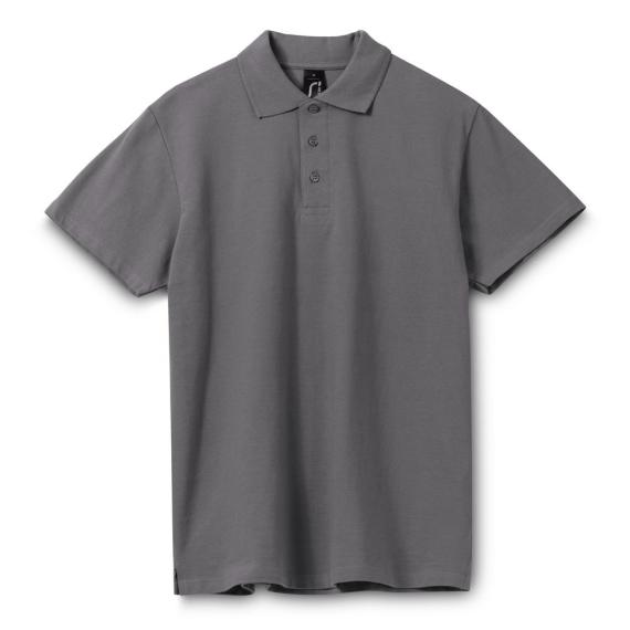 Рубашка поло мужская Spring 210 темно-серая, размер L