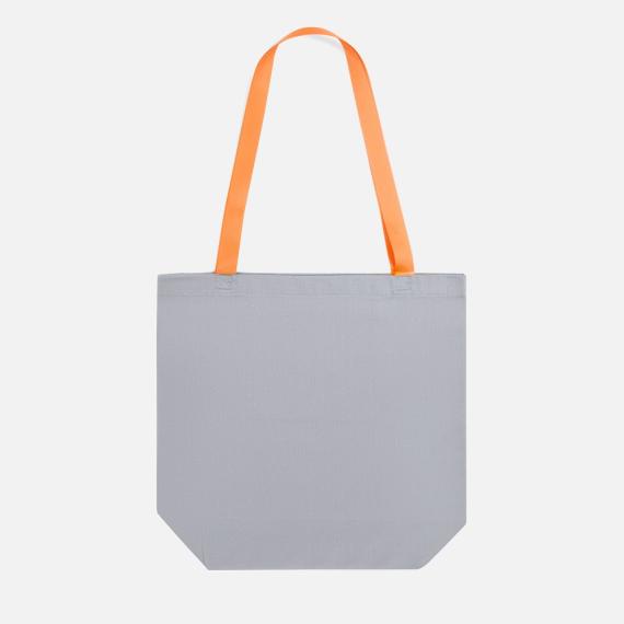 Шопер B5, серый с оранжевыми ручками