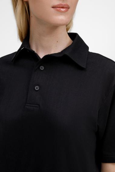 Рубашка поло унисекс Senti, черная, размер XXL