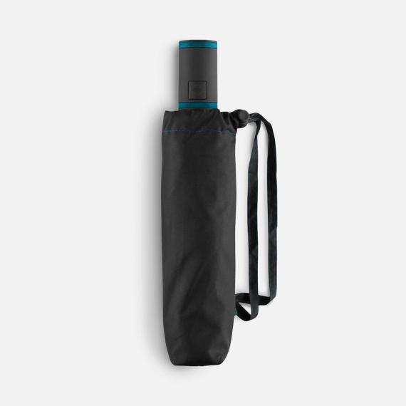 Зонт складной AOC Mini с цветными спицами, бирюзовый