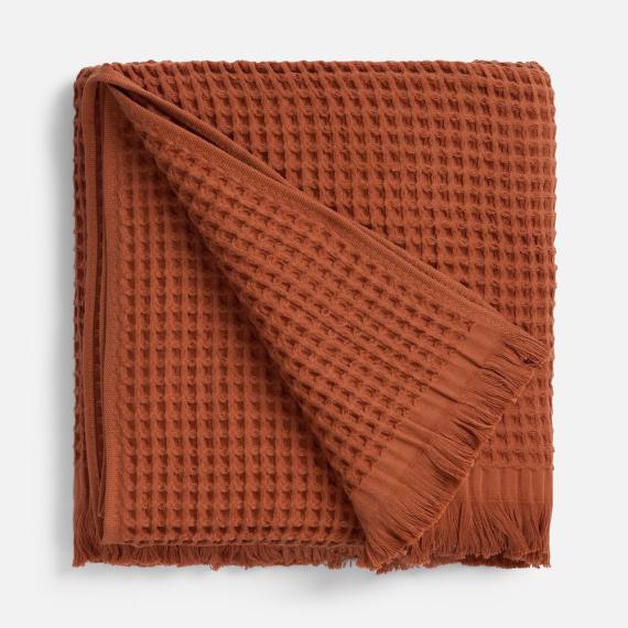 Плед вафельный Elenglect, оранжевый