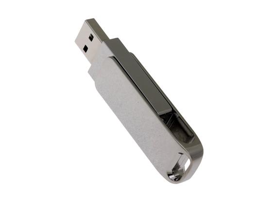 USB 2.0- флешка на 32 Гб с поворотным механизмом и дополнительным разъемом Type-C