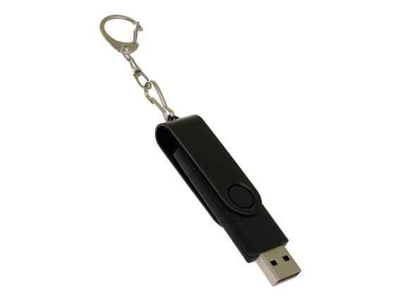 USB 2.0- флешка на 32 Гб с поворотным механизмом и дополнительным разъемом Type-C