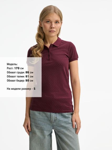 Рубашка поло женская Brandy Women, бордовая с белым, размер XXL