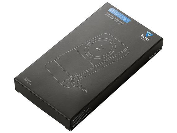 Беспроводной внешний аккумулятор с подсветкой лого и подставкой «Magflash», 10000 мАч, 15 Вт