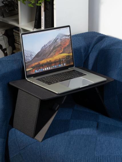 Складной стол для ноутбука с беспроводной зарядкой Kickstand Table, серый