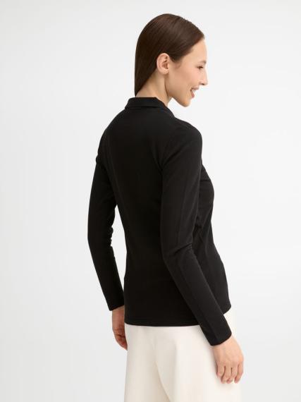 Рубашка поло женская с длинным рукавом Perfect LSL Women черная, размер XXL