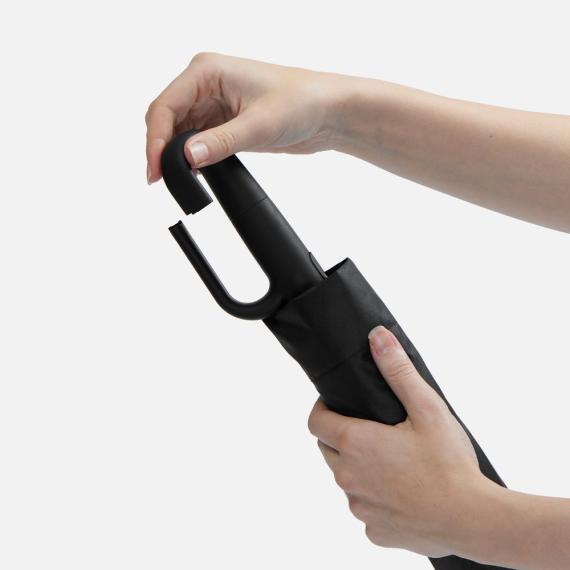 Зонт складной Skymate с УФ-защитой и ручкой-карабином, черный