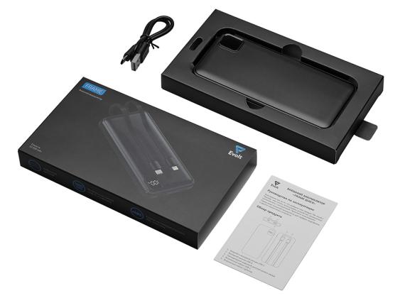 Внешний аккумулятор со встроенными кабелями «Фрэйм», 10000мач