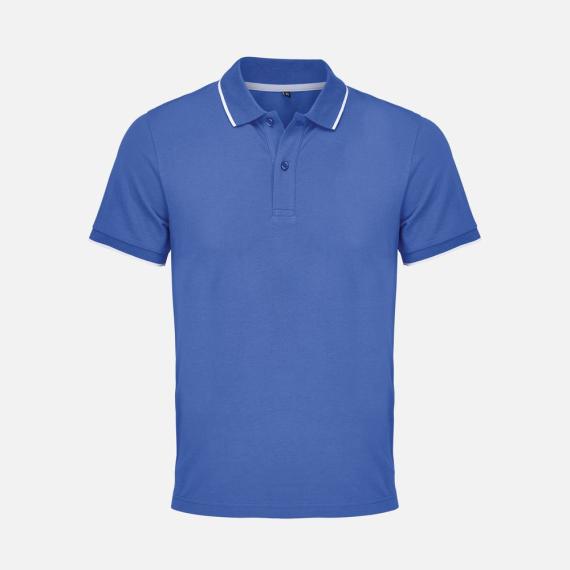 Рубашка поло унисекс Palermo, ярко-синяя с белым, размер XS