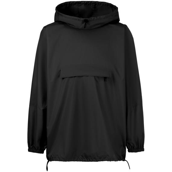 Дождевик-анорак Hard Work, укороченный, черный, единый размер