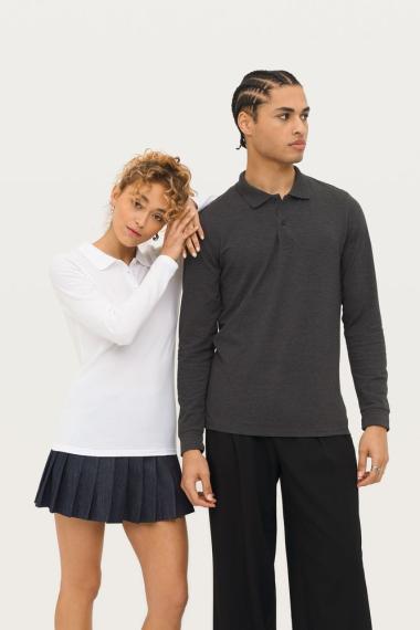 Рубашка поло мужская с длинным рукавом Perfect LSL Men красная, размер M