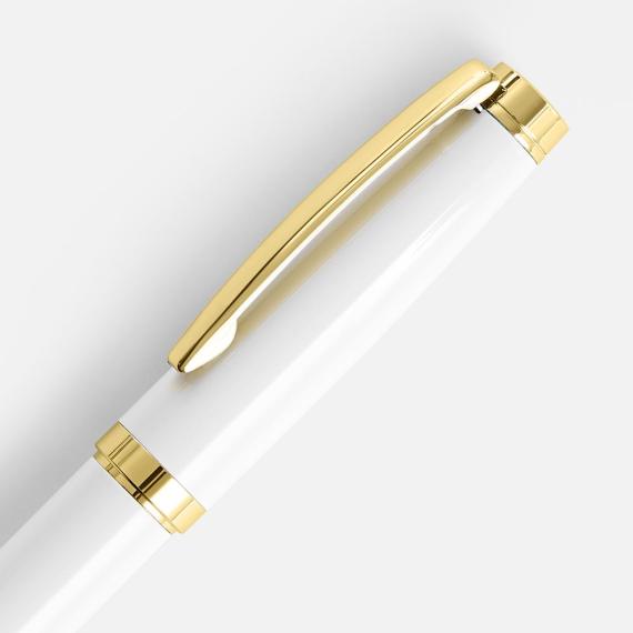 Ручка шариковая Letra Gold, глянцевая, белая
