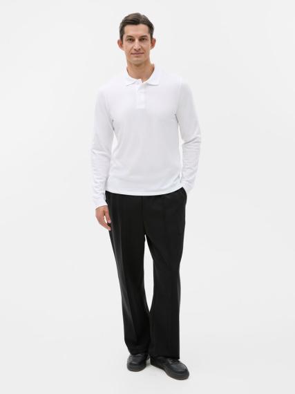 Рубашка поло мужская с длинным рукавом Perfect LSL Men белая, размер XXL